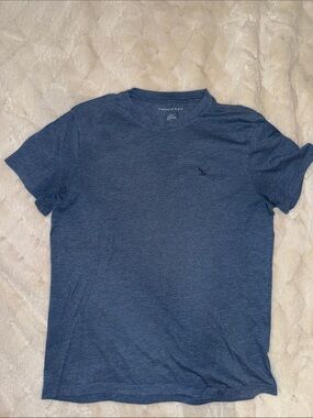 American Eagle Outfitters Men's Heather Blue Crew Neck T-Shirt